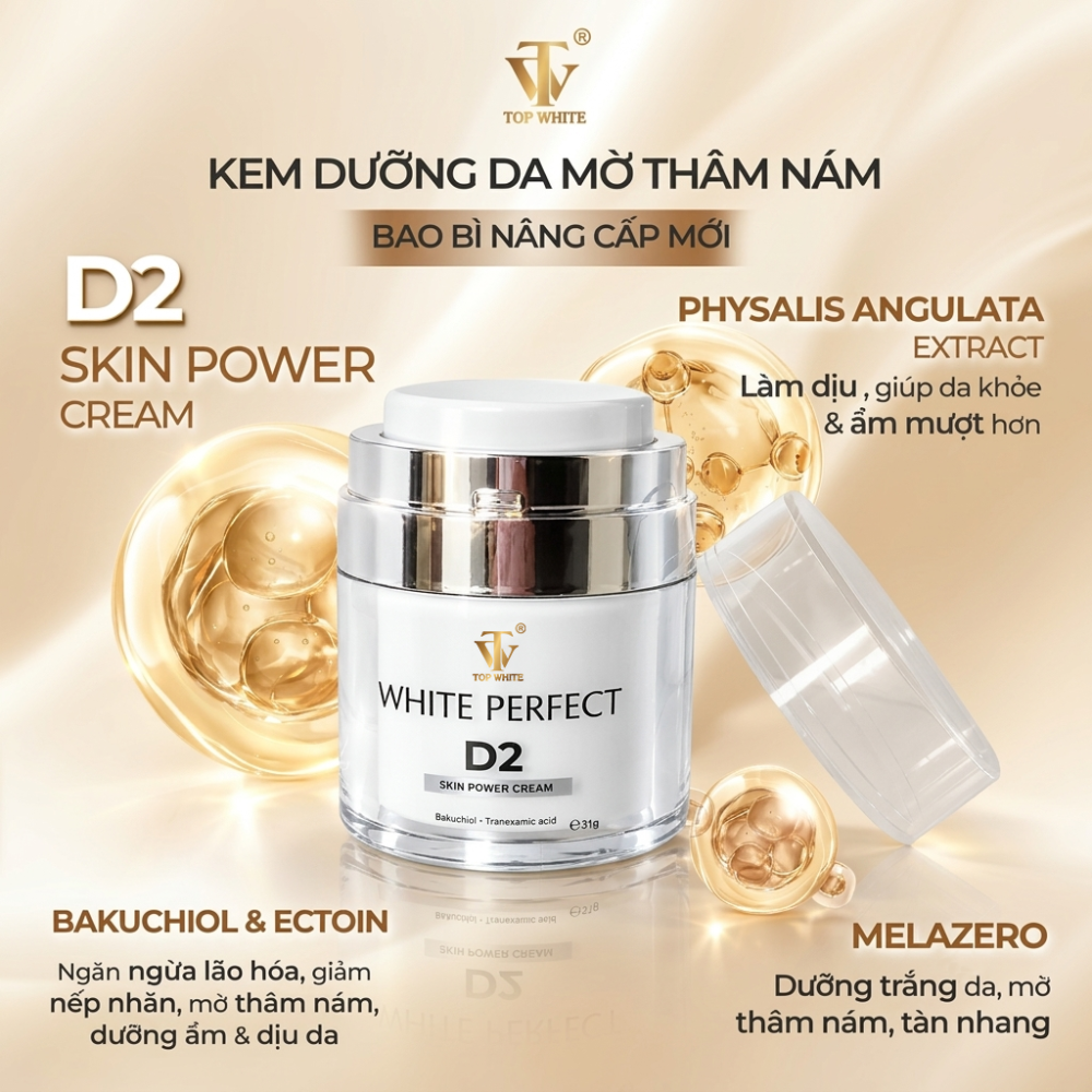 Kem dưỡng trắng da, giúp làm mờ vết thâm nám White Perfect D2 Skin Power Cream
